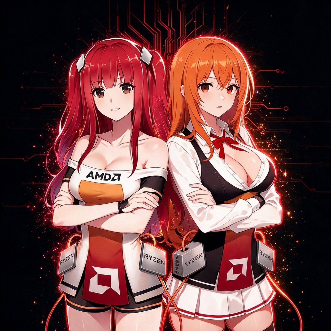 Ryfa and Zenka, back to back